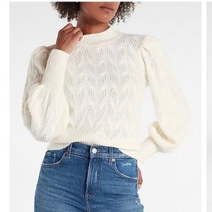 Express mick neck balloon sleeve sweater